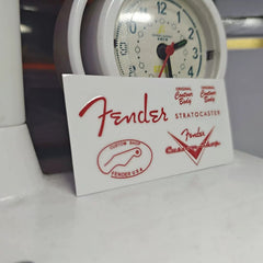 Fender electric guitar head logo water transfer printing removable film UV sticker - ST Red