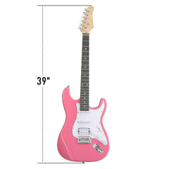 KST Stylish H-S-S Pickup Electric Guitar Kit with 5W AMP Bag Guitar Strap Strings rose red