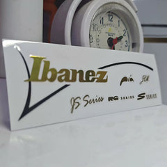 Ibanez Guitar Head Logo Tearable Film Pressure Sticker - Gold Band ✔️