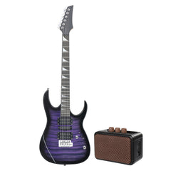 No logo 170 Model 39in Electric Guitar HSH Pickups Black complete starter kit suit for Hard Rock Tiger-striped Purple