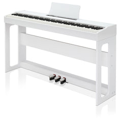 No logo 88 Keys Full Weighted Keyboards Digital Piano with Furniture Stand, Power Adapter, Triple Pedals, Headphone, for All Experience Levels White