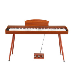 No logo 88 Key Standard Full Weighted Keyboards Digital Piano with Metal Stand, Power Adapter, Triple Pedals, Headphone,for All Experience Levels Walnut color