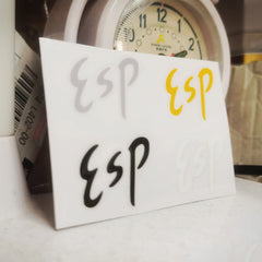ESP Guitar Head Logo Water Transfer Tearable Film UV Stickers - Handwritten 4 Colors