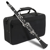 Glarry 17 Keys Flat B Black Clarinet with Two Mouthpieces Connector