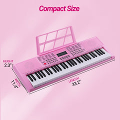 Glarry GEP-105 61-Key Portable Electronic Piano Keyboard - Pink