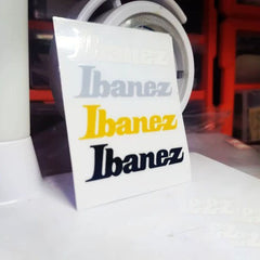 Ibanez Guitar Head Logo Tearable Film Pressure Sticker - 4 Colors