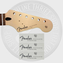 Fender Strat Waterslide Guitar Neck Headstock Decals (Set of 3)