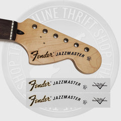 Fender 70's Jazzmaster Waterslide Guitar Headstock Decals w/ CS Logo (Set of 2)