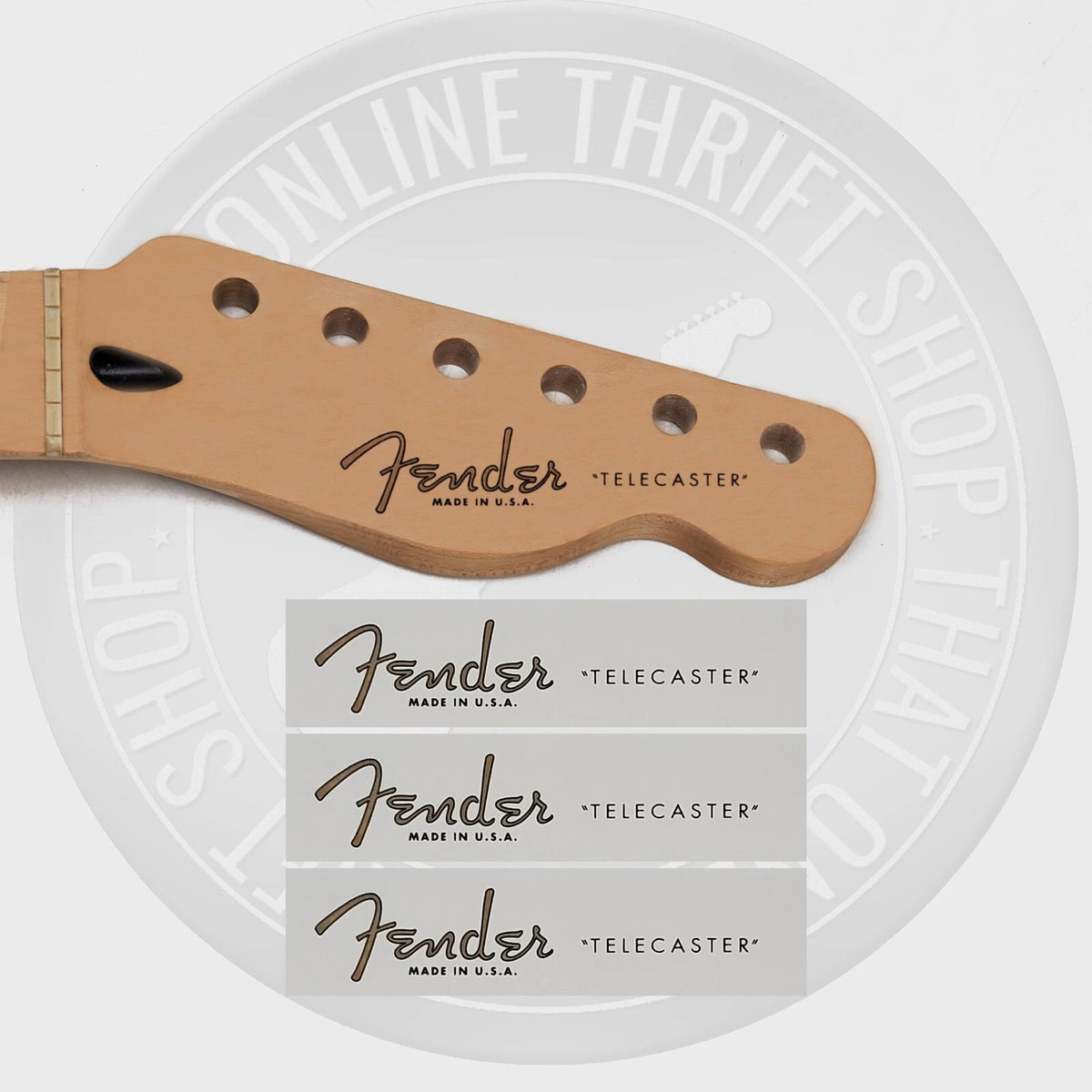 Fender Tele Waterslide Guitar Neck Headstock Decals (Set of 3)
