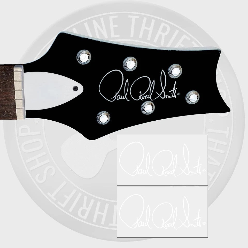 PRS Waterslide Guitar Neck Headstock Transfer Decals (WHITE) Set of 2