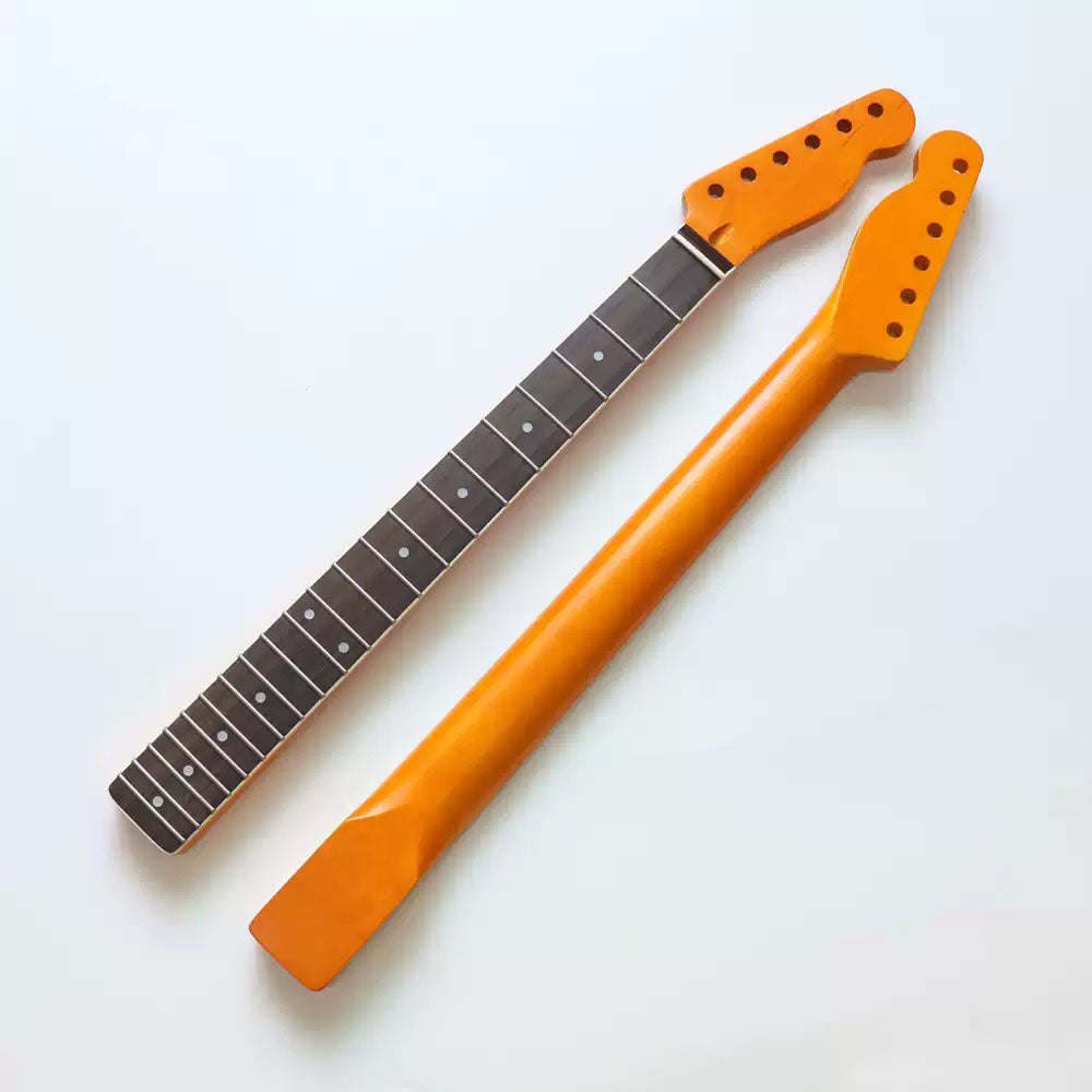 21 Fret TL electric guitar neck with Canadian maple inlaid sound point edging - Light Yellow
