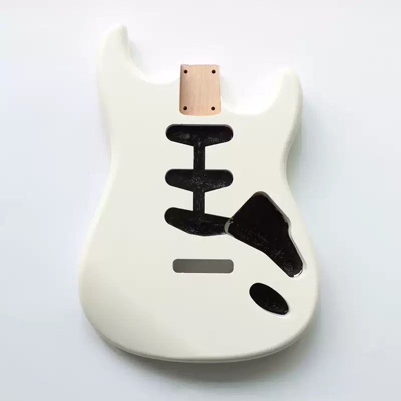 Cxxss DIY White Alder Wood ST Guitar Body In Nitro Satin Finished for SSS Electric Guitar Building