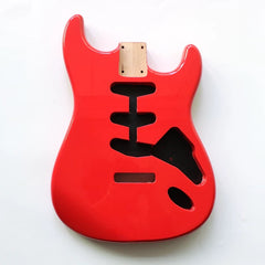 Cxxss Alder Wood Sonic blue SSS ST Electric Guitar Body Nitro Matte Finished for DIY Custom Guitars - Red