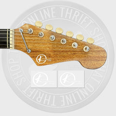Kay Waterslide Guitar Neck Headstock Decals (WHITE) Set of 2
