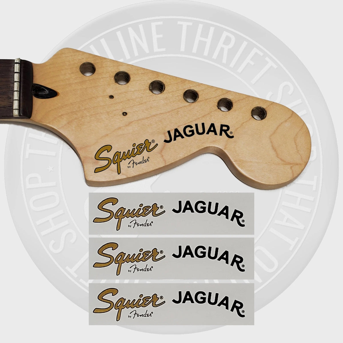 Have one to sell? Sell one like this Sell something else  Share Squier by Fender Jaguar Waterslide Guitar Neck Headstocks Decals (Set of 3)