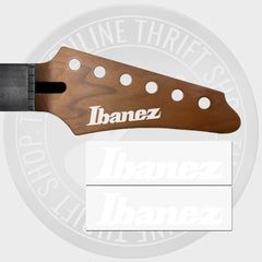 Ibanez Waterslide Guitar Neck Headstock Transfer Decals (WHITE) Set of 2