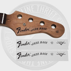 Fender Jazz Bass Waterslide Guitar Neck Headstock Decals with CS Logo (Set of 2)