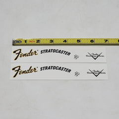 Fender 70's Strat Waterslide Guitar Headstock Decals with CS Logo (Set of 2)