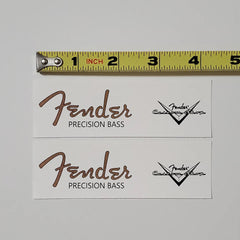 Fender Precision Bass Waterslide Guitar Headstock Decals with CS Logo (Set of 2)