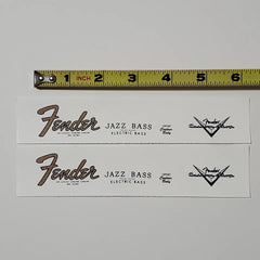 Fender Jazz Bass Waterslide Guitar Neck Headstock Decals with CS Logo (Set of 2)