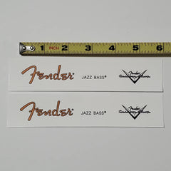 Fender Jazz Bass Waterslide Guitar Neck Headstock Decals with CS Logo (Set of 2)
