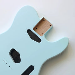 Cxxss Blue Color Standard Route TL Guitar Body Made of Alder Wood In Nitro Satin Finish