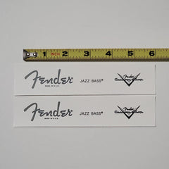 Fender Jazz Bass Waterslide Guitar Neck Headstock Decals w/ CS Logo (Set of 2)