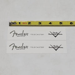 Fender Tele USA Waterslide Guitar Neck Headstock Decals w/ CS Logo (Set of 2)