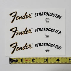 Fender 70's Strat Waterslide Guitar Neck Headstock Decals (Set of 3)