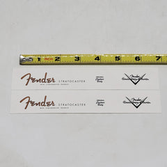 Fender Strat Waterslide Guitar Neck Headstock Decals with CS Logo (Set of 2)