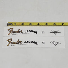 Fender 60's Jaguar Waterslide Guitar Neck Headstock Decals w/ CS Logo (Set of 2)
