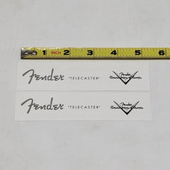 Fender Tele Waterslide Guitar Neck Headstock Decals with CS Logo (Set of 2)
