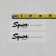 Squier by Fender Bullet Strat Waterslide Guitar Neck Headstock Decals (Set of 2)