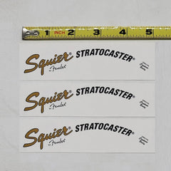 Squier by Fender Strat Waterslide Guitar Neck Headstock Decals (Set of 3)