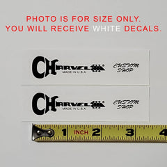 Charvel Made In USA Custom Waterslide Guitar Headstock Decals (WHITE) Set of 2