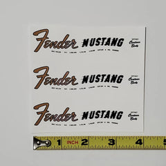 Fender 60's Mustang Waterslide Guitar Neck Headstock Decals (Set of 3)