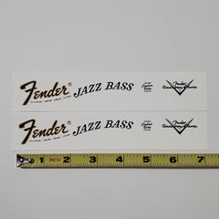 Fender Jazz Bass Waterslide Guitar Neck Headstock Decals with CS Logo (Set of 2)
