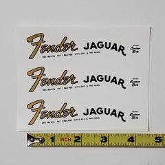 Fender 60's Jaguar Waterslide Guitar Neck Headstock Decals (Set of 3)