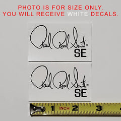 PRS SE Waterslide Guitar Neck Headstock Transfer Decals (WHITE) Set of 2