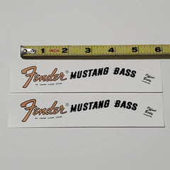 Fender Mustang Bass Waterslide Guitar Neck Headstock Decals (Set of 2)