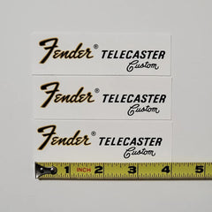 Fender Tele Custom Waterslide Guitar Neck Headstock Decals (Set of 3)