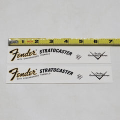 Fender 70's Strat Waterslide Guitar Neck Headstock Decals w/ CS Logo (Set of 2)