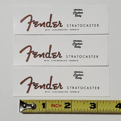 Fender Strat Waterslide Guitar Neck Headstock Decals (Set of 3)