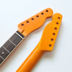 21 Fret TL electric guitar neck with Canadian maple inlaid sound point edging - Light Yellow