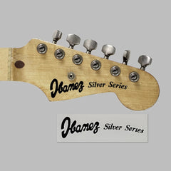 Ibanez Silver Series Guitar Waterslide Guitar Neck Headstock Decals (Set of 2)