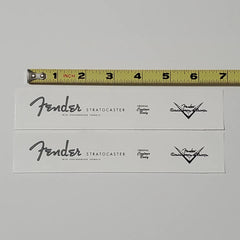 Fender Strat Waterslide Guitar Neck Headstock Decals with CS Logo (Set of 2)