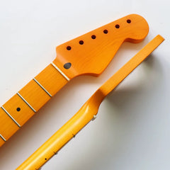 21 Fret Large Silk Integrated Canadian Maple ST Electric Guitar Neck - Yellow