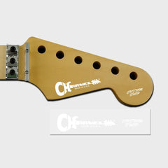 Charvel Made In USA Custom Waterslide Guitar Headstock Decals (WHITE) Set of 2
