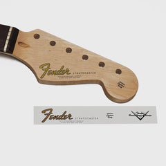 Fender 60's Strat Waterslide Guitar Neck Headstock Decals w/ CS Logo (Set of 2)