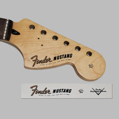 Fender 60's Mustang Waterslide Guitar Headstock Decals with CS Logo (Set of 2)